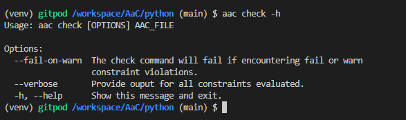 Check Command Help