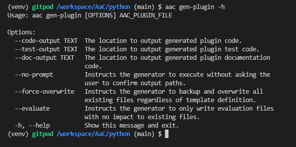 Gen-Plugin Command Help