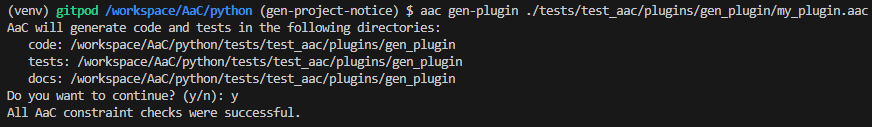 Gen-Plugin Terminal Output